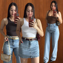 Kit 3 Cropped Feminino Regata Suplex Forro no busto, Sem Transparência Casual Verão