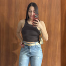 Kit 3 Cropped Feminino Regata Suplex Forro no busto, Sem Transparência Casual Verão
