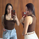 Kit 3 Cropped Feminino Regata Suplex Forro no busto, Sem Transparência Casual Verão