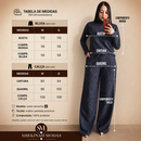 Conjunto Feminino Lanzinha Ribana Canelada 2 Peças | Blusa Gola Alta Manga Longa