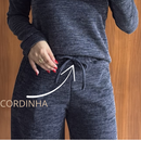 Conjunto Feminino Lanzinha Ribana Canelada 2 Peças | Blusa Gola Alta Manga Longa