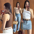 Kit 3 Cropped Feminino Regata Suplex Forro no busto, Sem Transparência Casual Verão