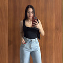 Body Collant Feminino Regata Blusa Decote Quadrado Com Forro Estilo Blogueirinha suplex